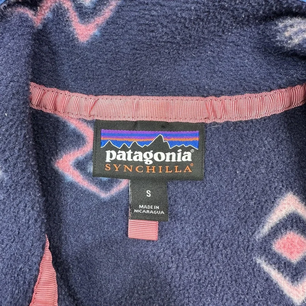 Patagonia Lightweight Synchilla Snap T Pullover Women Small Geometric Aztec SSNE